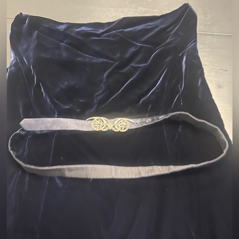McQueen midnight blue velvet cocktail dress